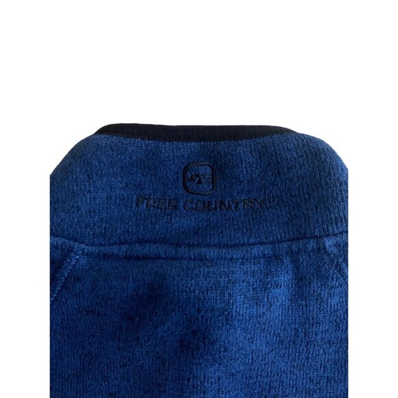Free Country Mens Navy Blue Full-Zip Fleece Jacket With Chest Pocket Size Small - Picture 9 of 12